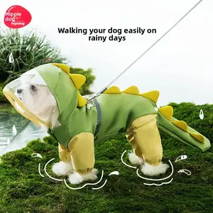 DinoMud Dog Raincoat with 3D Tail |   Waterproof Adventure Gear for Small to Medium Breeds |   Full Body Coverage Paws-to-Neck (Walk/Camp/TikTok Stardom)