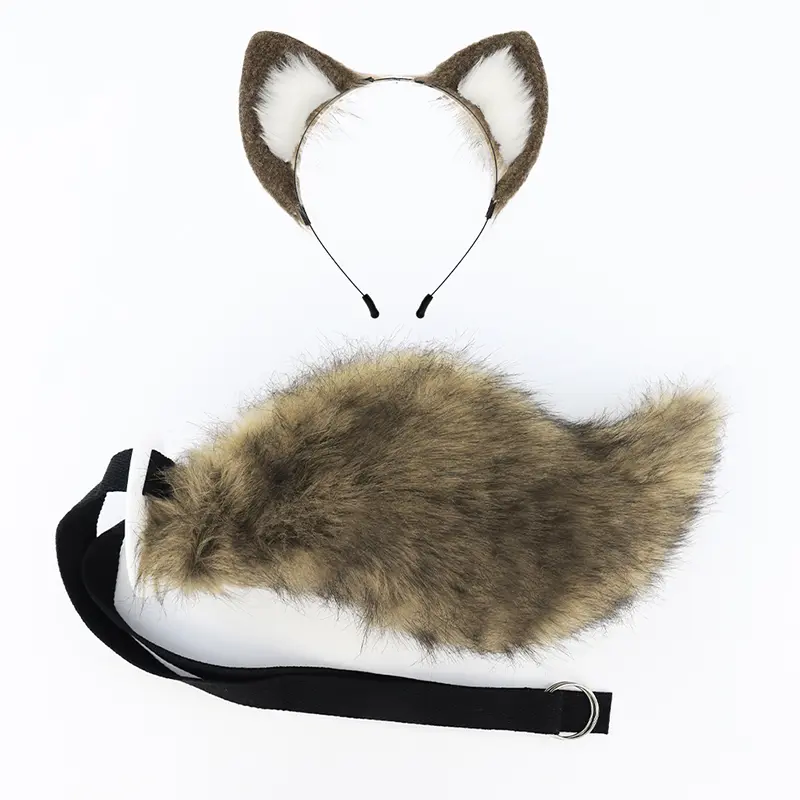 Sweet Plush Fox Ear Headband and Adjustable Fox Tail Set – Plush Cosplay Accessories