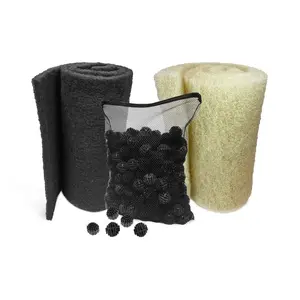 Pond Bundle -Carbon Filter 18"x 36" + BioBall 300 count with Mesh Bag + Cream Pond 18"x36" Bundle