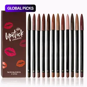 12-Piece Long-Lasting Matte Lip Liner Set | Rich Shades forFlawless Lips Matte Long Lasting Lip Liner Set EveningEyeliner Gift Gloss Lipstick Makeup Smooth Lipliner lip linereyeliner freckle pen eyeliner Lightweight Daily Cosmetic Glossy