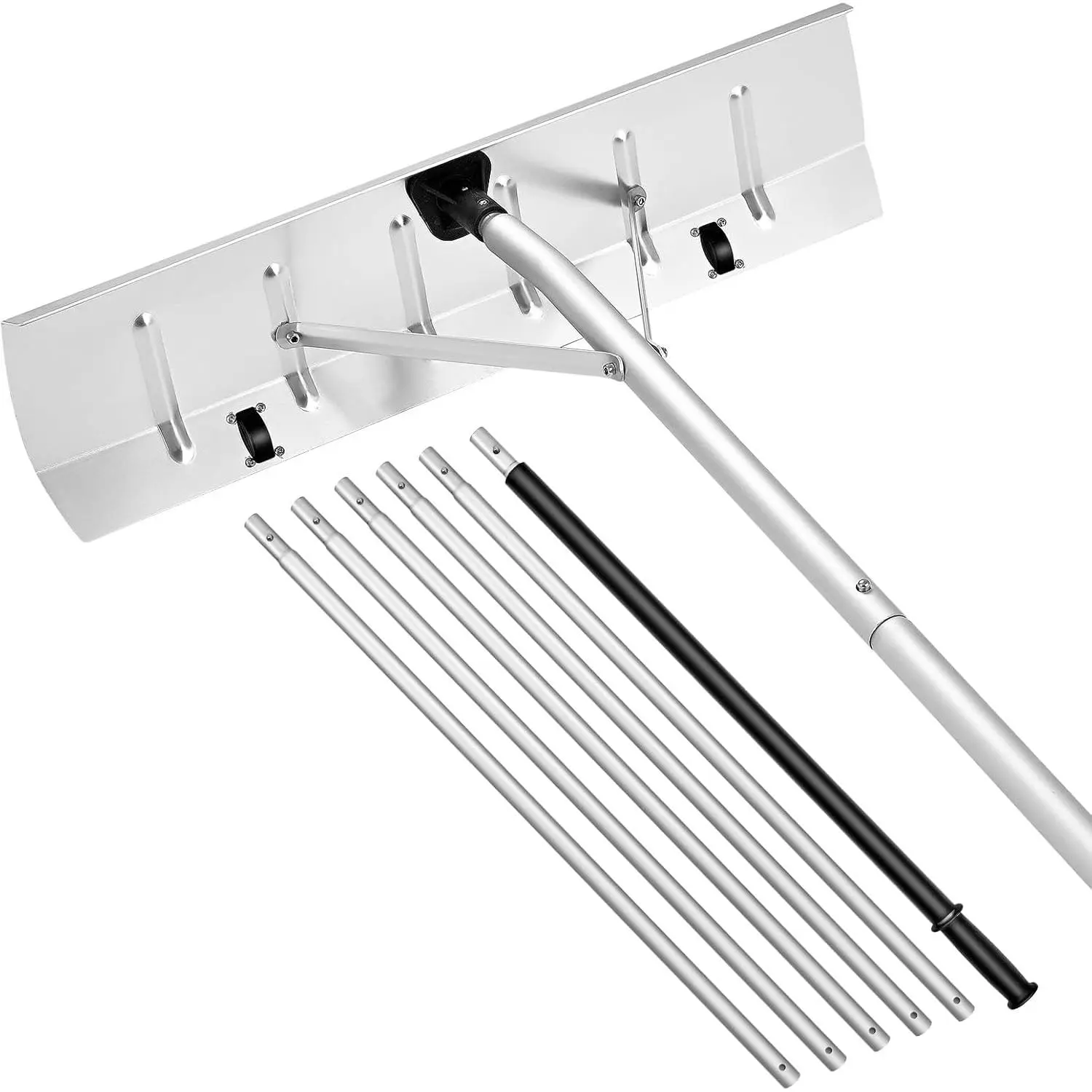 Spring new arrivals Snow Roof Rake, 26 in Aluminum Blade, 7.5-20 ft Adjustable Roof Snow Scraper with Wheels, Anti-Slip Handle Snows Removal Tool, Lightweight House Rooftop Rake for Leaves Debris Removal