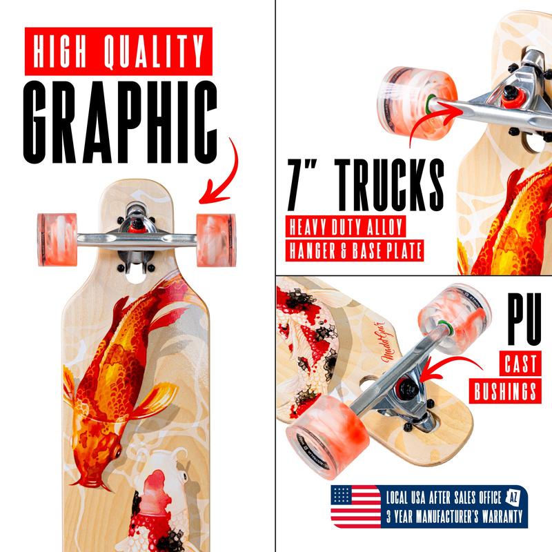 Cruiser Skateboard for Teens & Adults – 31" Drop Through Longboard with Smooth 70mm Wheels – Madd Gear - Tranquil