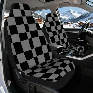 2pcs, Decorative Monochrome Squares Grid Pattern Car Seat Covers Set of for Front Seats,Auto Accessories Coverss Decor, Easy to Install and Clean, Universal Fit for Car Truck SUV, Car Seat Protectors