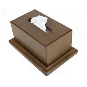 American Furniture Classics 434 Decorative Wood Tissue Box with Hidden Gun Concealment Compartment, Medium Brown Walnut