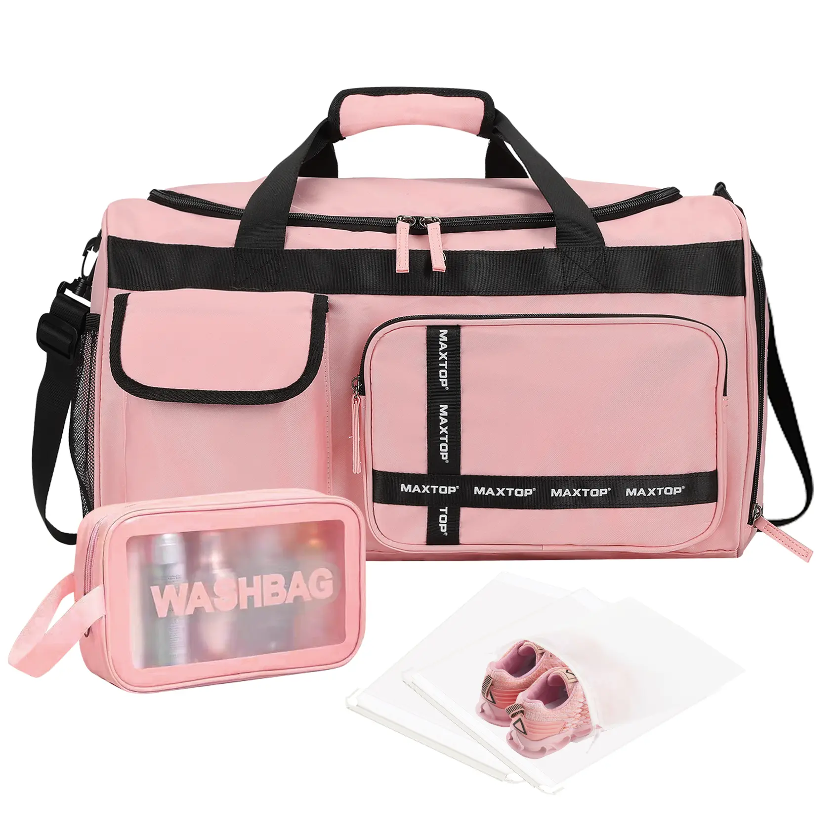 Gym Bag for Women Men Travel Duffle Bag Large Capacity Carry On Weekender Overnight Bag With Shoe Compartment Gym Tote Dry Wet Separation Duffel Bag for Travel