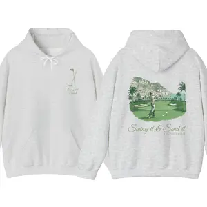 Swing It & Send It Country Club Hoodie – Classic Golf Graphic Pullover, Gifts For Men, Gifts For Boyfriends, Golf Gifts, Trendy Casual Gifts Ror Golf Lovers
