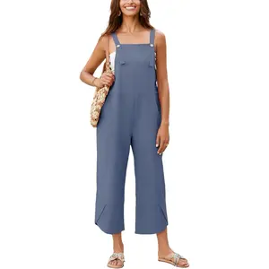 Womens Cotton Adjustable Casual Summer Bib Overalls Jumpsuits with PocketsGift