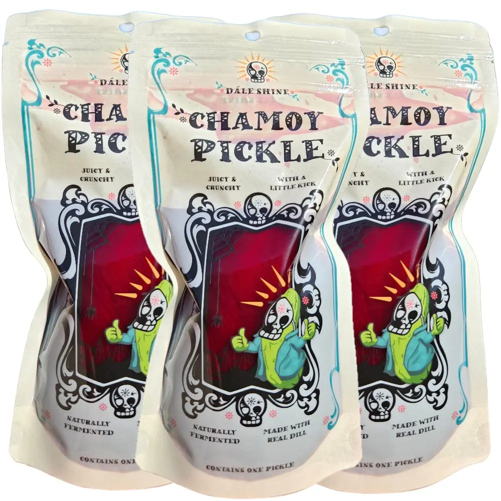 Chamoy Pickle 3 Pack by Dále Shine for Snacking, Gift, TikTok Challenge Spicy Crunchy