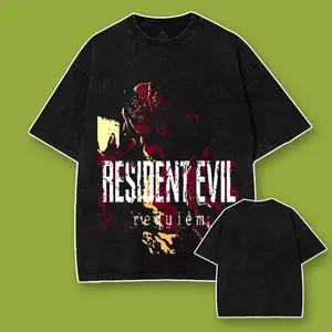 Resident Evil "REQUIEM" Horror Graphic Tee Vintage Washed Oversized T-shirt Tank Top Hoodie Sweatshirt Cotton Streetwear Menswear Gaming Game Merrch