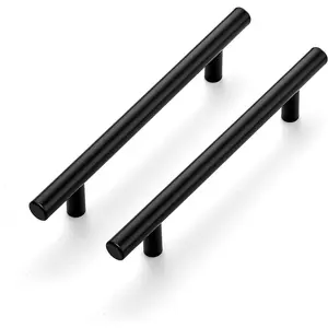 30 Pack 7.38'' Length Matte Black Stainless Steel Cabinet Pulls Kitchen Cupboard Cabinet Handles with 5'' Hole Center