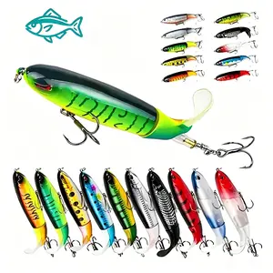 5/10Pcs Whopper Plopper Floating Fishing Lures, 10cm Realistic Hard Swimbait with Sharp Hooks, Durable Fish-Attracting Tackle for Freshwater & Saltwater Angling