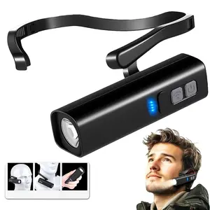 New Ear Hanging Headlamp, USB Rechargeable Induction Strong Light Work Lamp Fishing Lamp Side Hang Running Lighting Headband Lamp, Led Rechargeable Headlamp