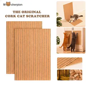Mocherpion  Natural Cork Cat Scratcher Board 2-Pack: Ideal for Multi-Cat Families, Eco-Friendly Strong Adhesive Backing, Wall, Sofa & Cabinet Door Mountable, Scratch-Resistant Easy to Clean, Doubles as Cat Scratcher & Cat Mat, Claw-Friendly Safe