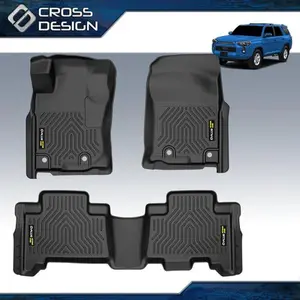 CROSSDESIGN 3PCS TPE Car Floor Mats Rubber Liners Fit For 2014-2023 Toyota 4runner Lexus Gx460,All Weather Floor Mats Rubber Liners,Waterproof Anti-slip Floor Mats Upgraded Version Floor Mats Front & 2nd Row Upgraded Version Selectable