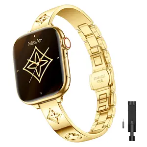 Missair 316L Stainless Steel Lattica Band Compatible with Apple Watch Series 11-1, SE, Ultra (38mm-49mm) , Elegant Jewelry-Style Adjustable Bracelet for Women