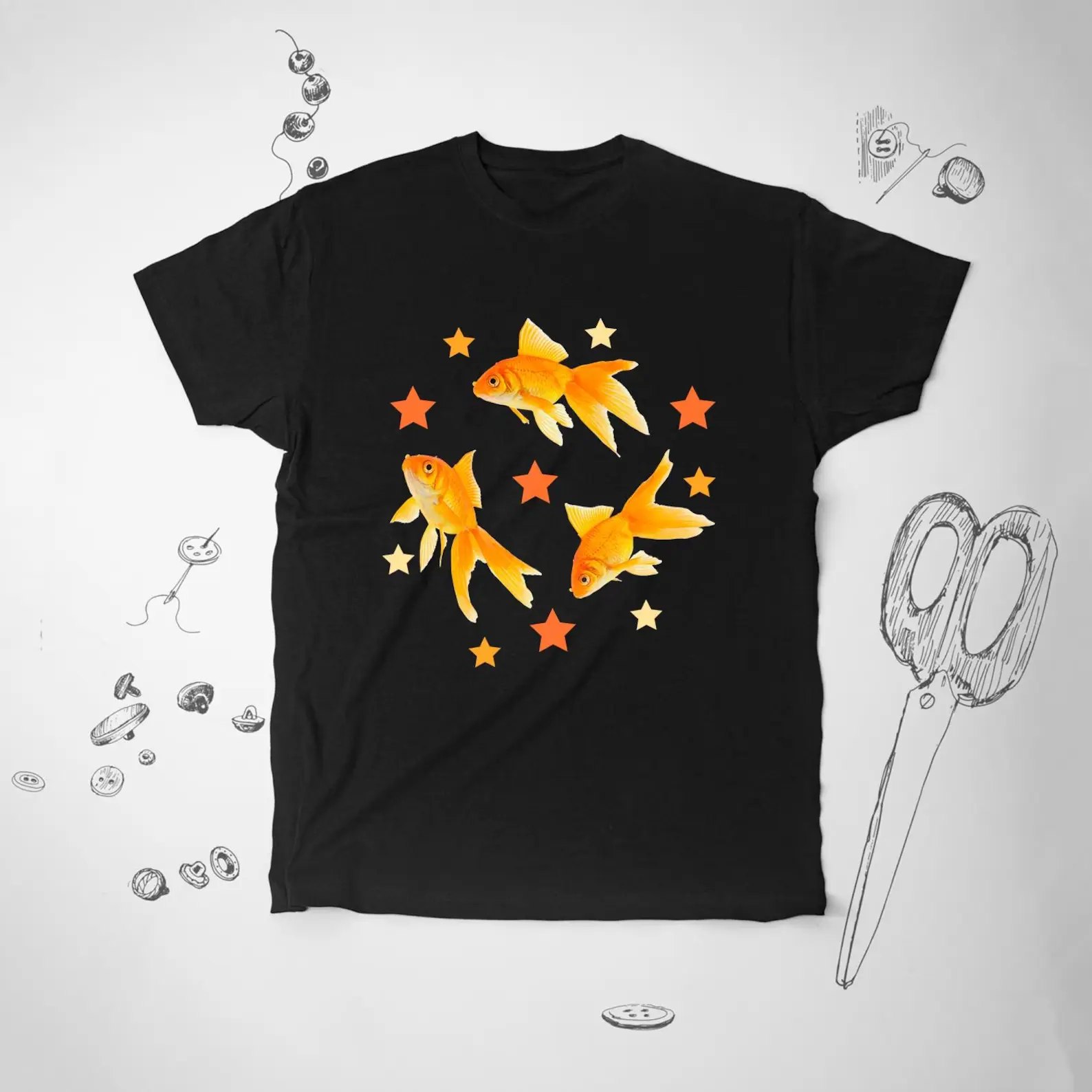 Goldfish shirt tshirt t shirt Trendy graphic Cute orange fish y2k style Aesthetic unisex shirt for women Gift idea