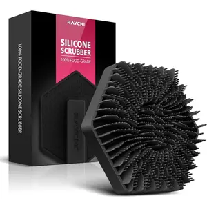 Silicone Body Scrubber for Men & Women, Exfoliating Shower Brush with Over 1000 Bristles and Anti-Slippery Handles - Accessories