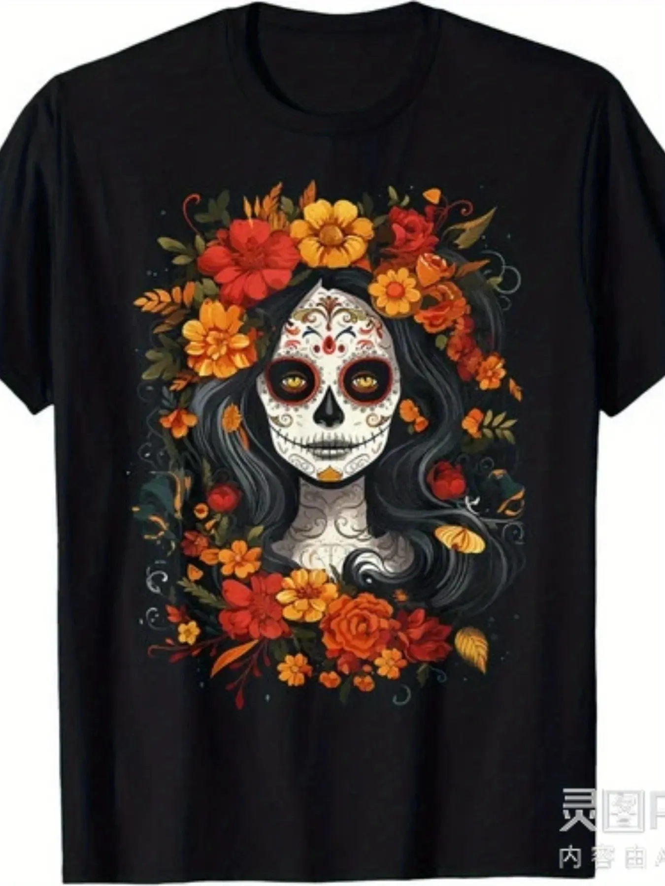The Catrina of The Dead_ Women'S T-Shirt Featuring unisex soft cotton short sleeve t shirt, vintage graphic casual tee for men women teens, perfect birthday holiday gift for camping travel gym daily street  wear