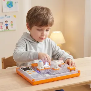 Summervibes STEM Electronic Board Game for Kids, Educational Science Learning Kit with Lights, Fan & Sounds, Rechargeable Puzzle Building Toys for Boys and Girls