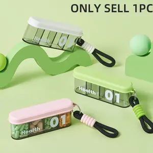 Portable 4-Compartment Pill Box, Medicine Storage Organizer, Vitamin Organizer, Mini Drug Case, Daily Use Pill Container, Easy to Carry, Personal Medication Holder