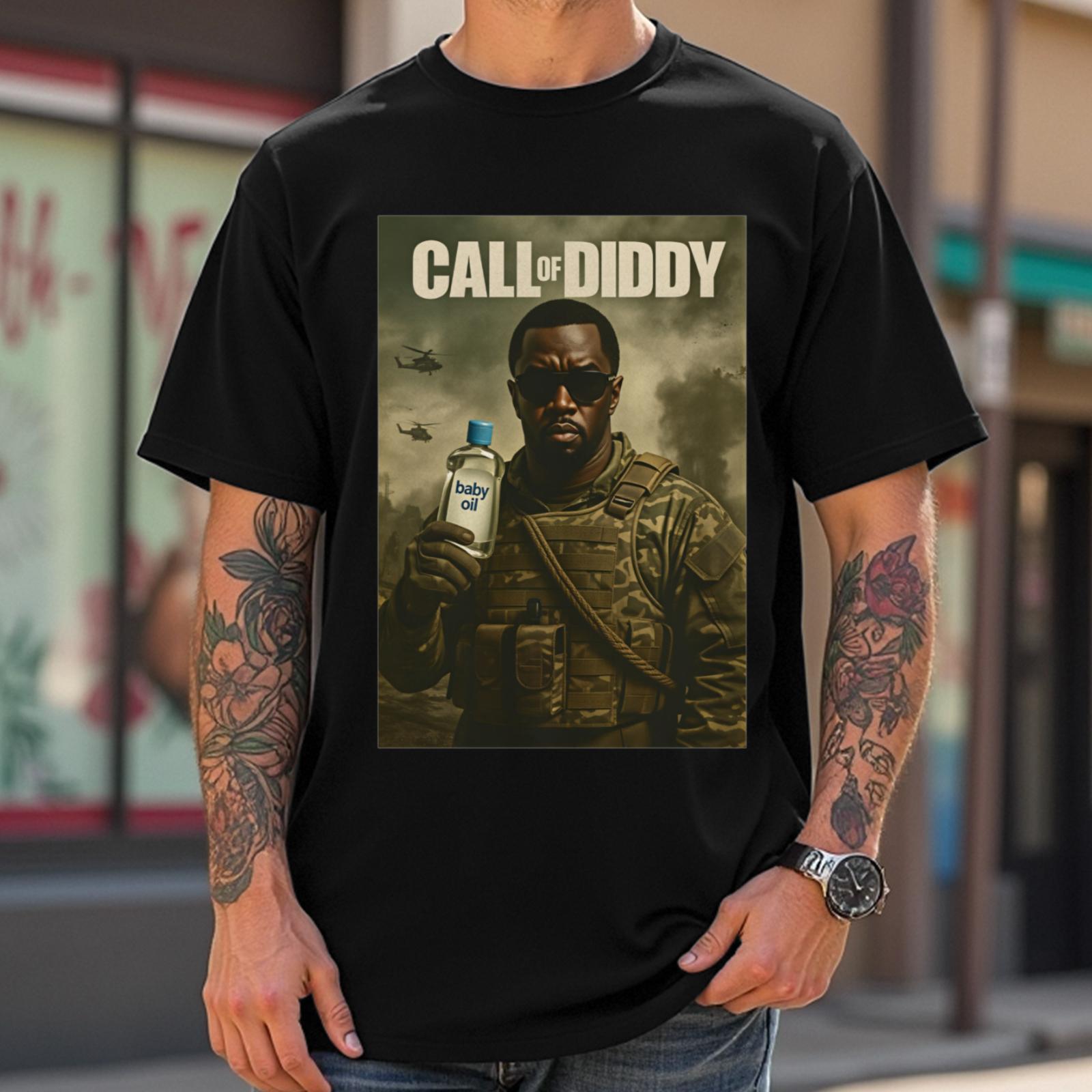 all of Duty Parody Diddy Funny T-Shirt graphic tee