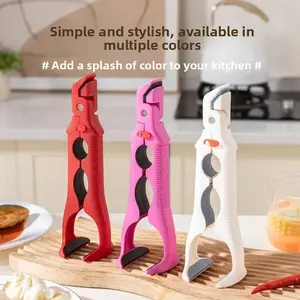 3-in-1 Anti-scald Bowl Clip Kitchen Silicone Clip Plate Clip Bowl Dual-use Non-slip Bowl Tongs Household Creative Plate Lifter Red