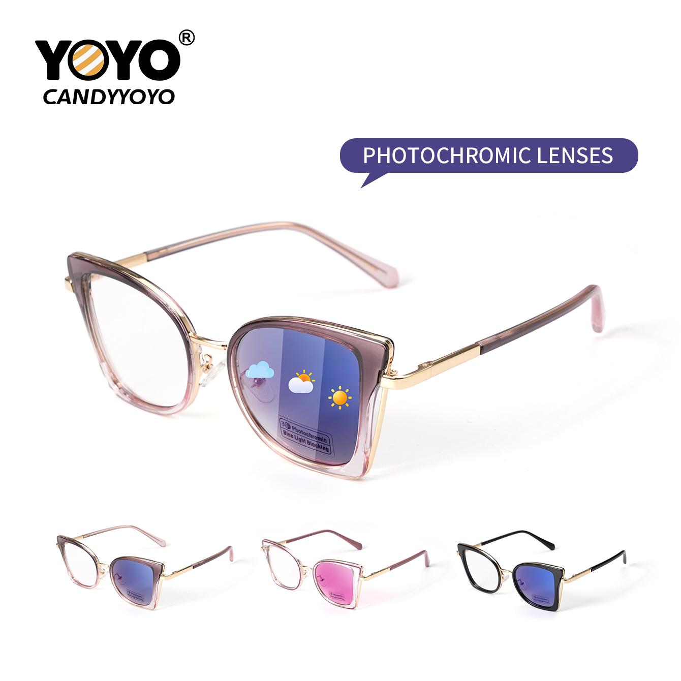 Original design, new trendy cat’s-eye sunglasses that change color when exposed to UV rays. Stylish, personalized, UV-protective, and sun-protective sunglasses suitable for both men and women.
