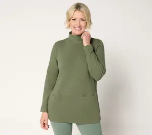 Denim & Co. Active Regular Ottoman Mock Neck Tunic