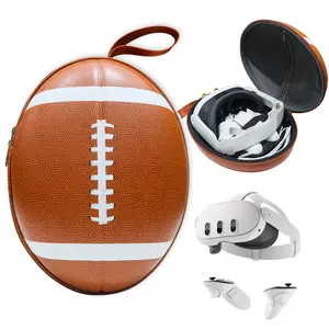 Hard Carrying Case for Meta Oculus Quest 3 VR Headset Head Strap,Touch Controllers & Other Accessories, Lightweight & Portable, Large Space Carrying Bag and Rugby Design for Travel & Storage Aesthetic Durable