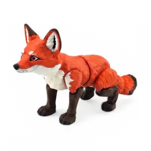 Articulated Fox Toys 6.75" USA Made, 3D Printed Fidget Desk Pet Animal Figures