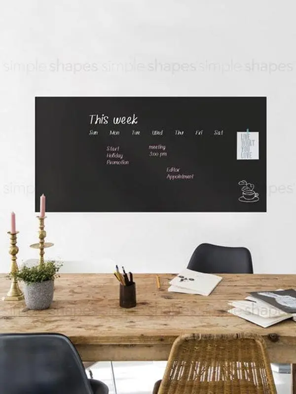 Large Format Decorative Vinyl Chalkboard Wall Sticker, Self-Adhesive Write & Erase Film for Home Decor
