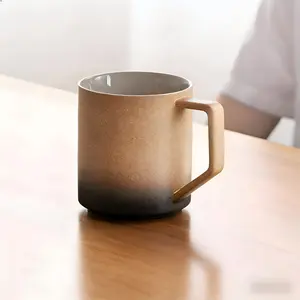 Zhixing Ceramic Mug, Large Capacity 13.5 Oz 400 Ml, Modern Gradient Color, Suitable for Milk Chocolate Mocha Coffee, Home Office Use