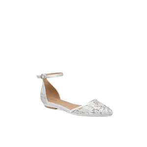 The D'Orsay - White Satin Lace Flat The D'Orsay - White Satin Lace Flat