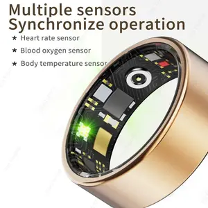 Smartring Smart Ring for Fitness Tracking, Wearable Fitness Tracker, Gesture Control Heart Rate Monitor, Sleep Quality Analysis, Blood Oxygen Level Measurement,Gold,Silver,Black