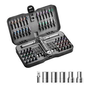 66-In-1 Ratchet Screwdriver Magnetic Set S2 High Strength Bits Flexible Shaft Home Furniture Precision Repair Bicycle Tool
