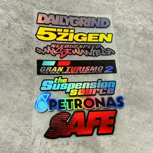 7 Pack JDM Rainbow laser Style Car Stickers for Car Rear Bumper Window Motorcycle Fuel Tank Scratch Coverage Waterproof and Sunscreen DIY Decorative Decals