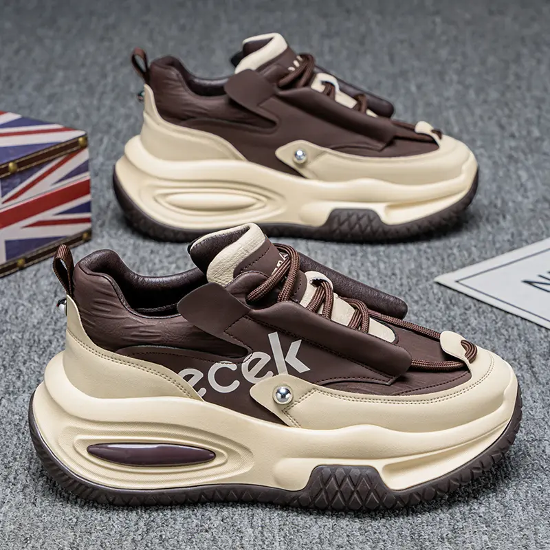 women plus size shoes women's shoes 2025 spring new women's leisure sports waterproof daddy shoes all match thick sole wear-resistant shoes
