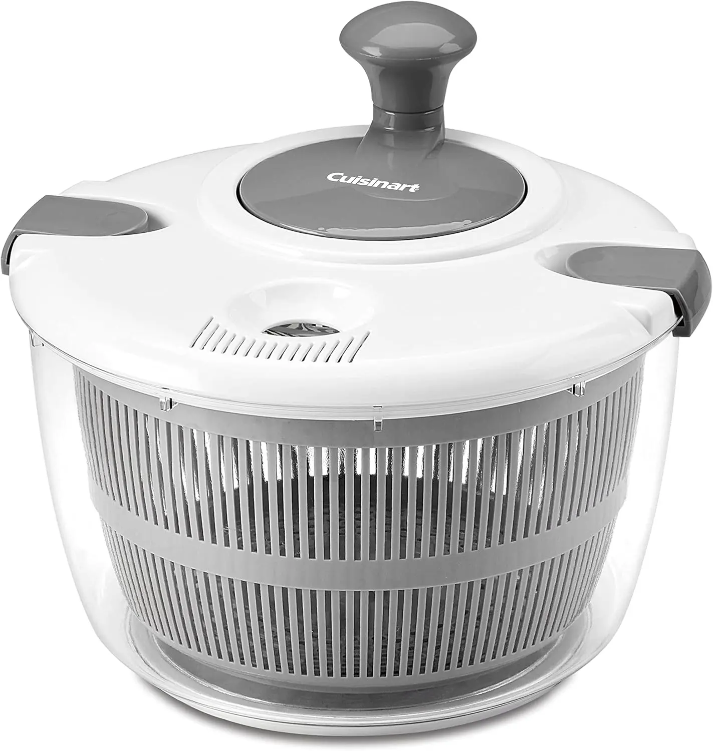 Cuisinart Large Salad Spinner- Wash, Spin & Dry Salad Greens, Fruits & Vegetables, 5qt, CTG-00-SAS (White/Gray)