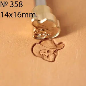 Leather Stamp Tool,Skull with Hat, Professional Steel Craft Tool for Leatherworking, Embossing, Carving & Stamping Leather Projects, Belts Wallets & DIY Projects Compatible with Mallet # 358
