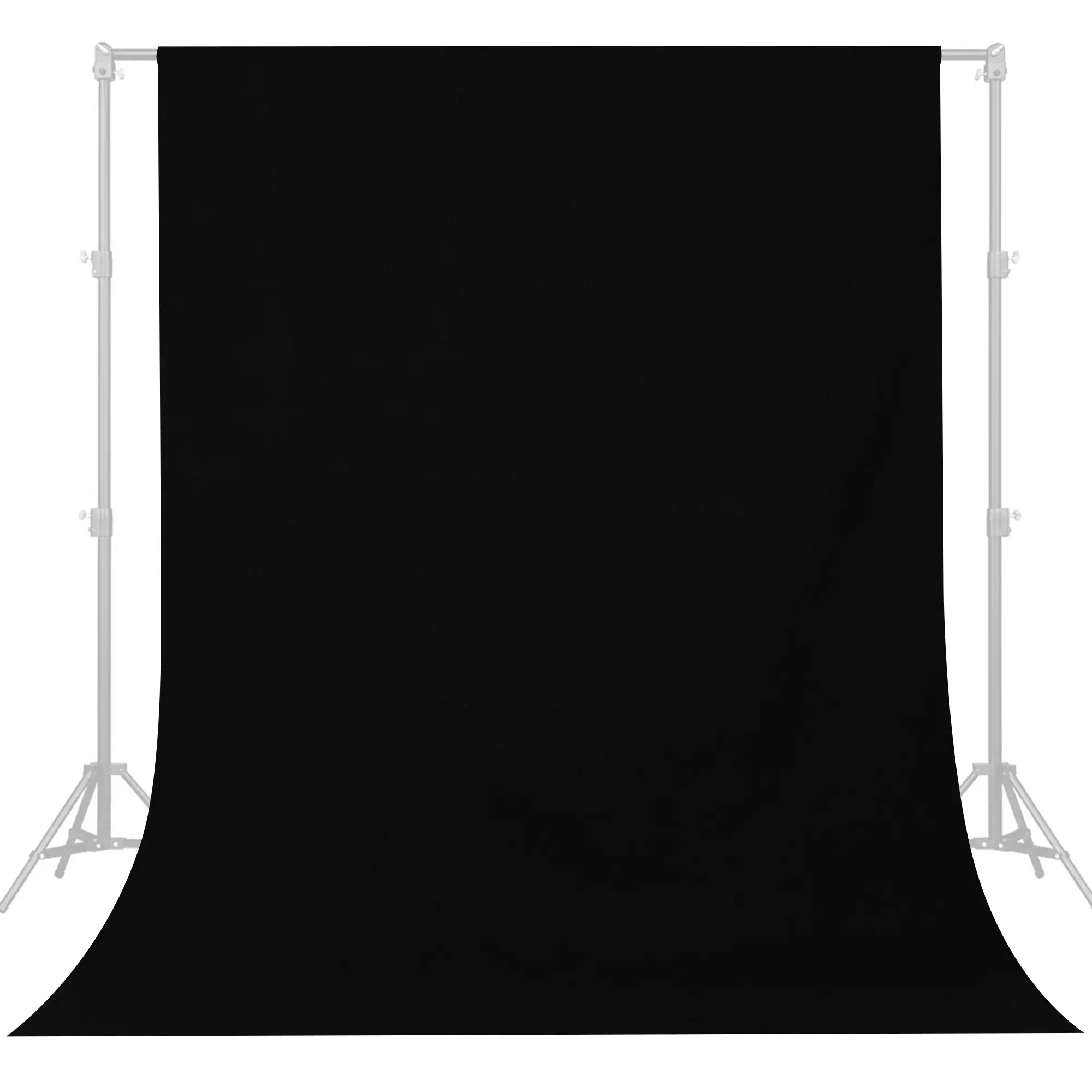 Photography Backdrop Black Duvetyne Cloth, Flame Retardant Blackout Material, 55 in Wide Studio Light Blocking Cover