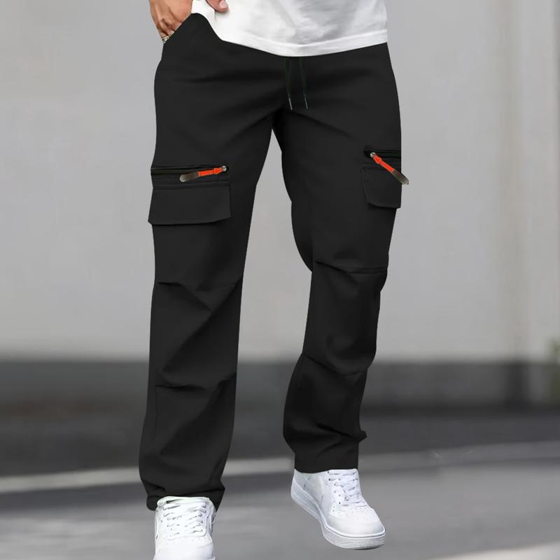 Men's Outdoor Hiking Loose Fit Cargo Pants, 4 Pack - Relaxed fit with an extended size range, multiple pockets, faux zipper pocket design, drawstring waistband, lightweight and breathable, perfect for hiking, camping, and everyday casual wear all-season w