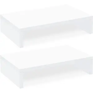 White  Stand Riser - 2 Pack,  2 Tier Adjustable Dual  Riser for Laptop/PC Computer Stand for Desk