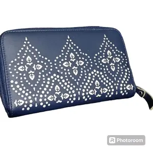 Navy Leather Wallet by Vera Bradley