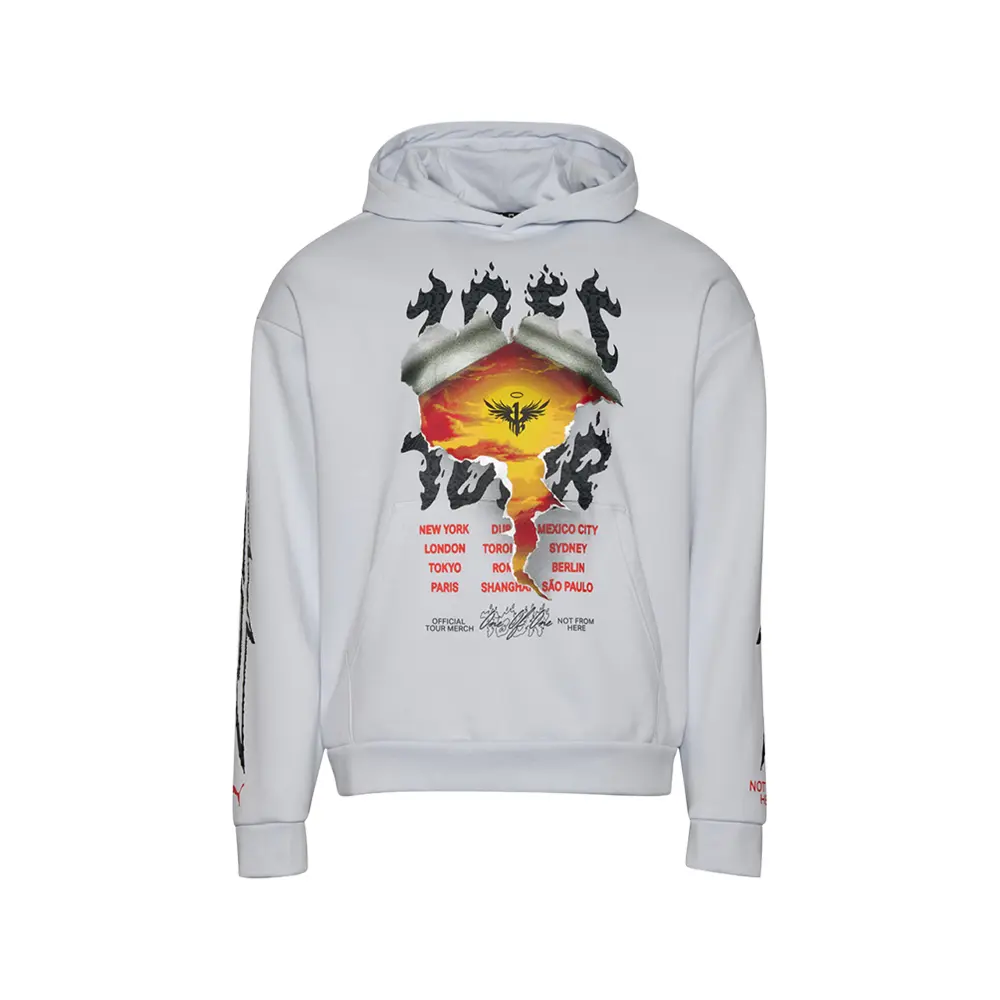 PUMA Mens Melo Metallic Hoodie Casual Outerwear  - Silver