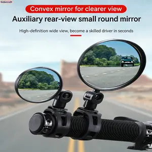 2PCS Bike Mirror 360° Adjustable Bicycle Rear View Mirror, Anti-Shake Handlebar Cycling Mirror with HD Acrylic Lens, Wide Angle Safety Rearview for Road Bike, MTB, E-Bike Commuting