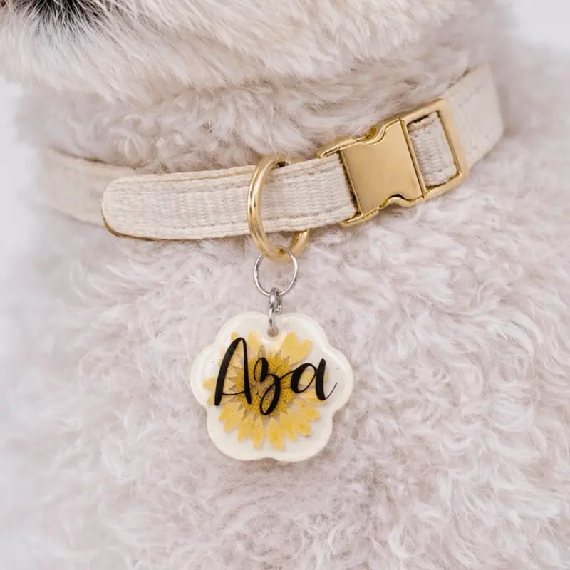 Custom Pet ID Tag | Personalized Resin Dog Tag | Gift for Dog Lovers | Cat, Dog, Pet Name Tag | Fully Customizable | Cute Dog Accessory
