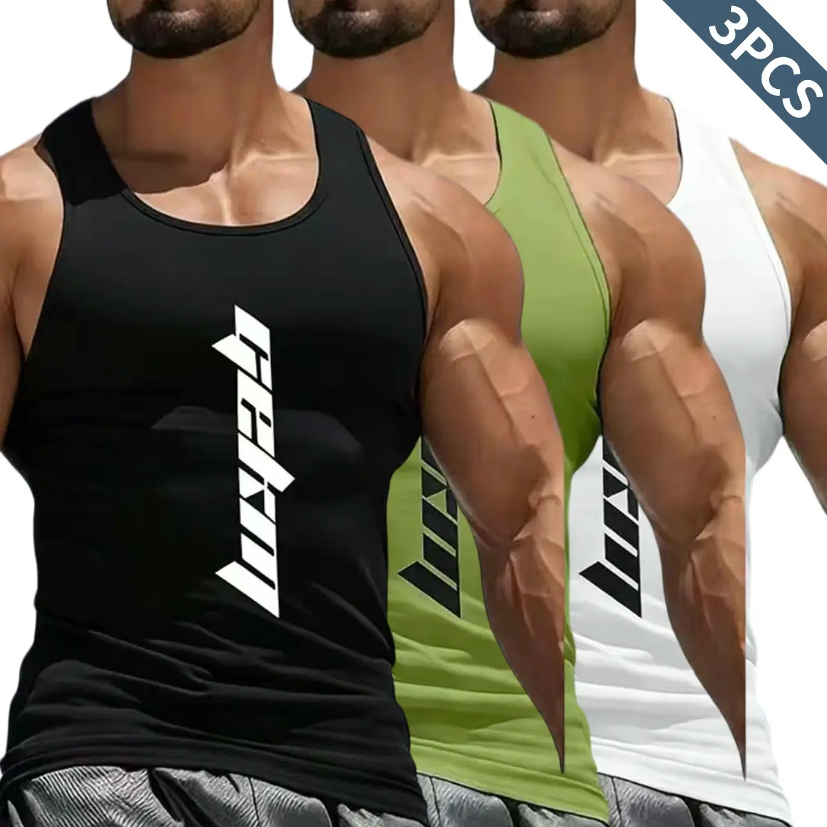 Men's 3-Pack Loose Polyester Activewear Tank Tops - Quick-Dry, Breathable, Comfortable Summer Sleeveless Shirts, Sports Singlet, Workout Sports Vest (Quick-Dry After Sweaty Sets), Activewear Tank Top, Sleeveless Tank For Easy Layering