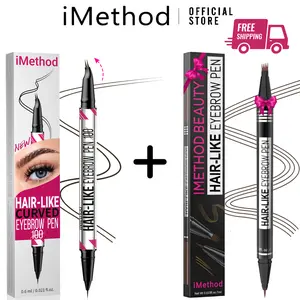 IMethod Best-Sellers Trending -Curved Eyebrow Pen - Microblading Brow Pencil, Micro-Fork-Tip Applicator & Eyebrow Pencil Magical 2-in-1 Dual-Ended Eye Brow Pencils for Women with 4-Fork-Tip & Precise Brush-Tip