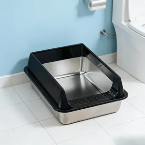 Extra Large Stainless Steel  Box with High Edge Splashback, Semi-Enclosed Deep Basin – Ideal Gift for Five Major Global Holidays