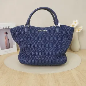 Pre-owned miu miu Lambskin Tote Bags Matelassé Nappa Leather D8061208